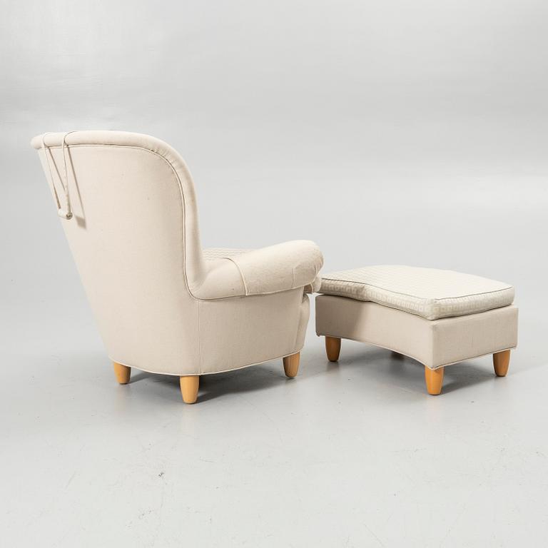 Carl Malmsten, Armchair with footstool, “Jättepaddan”, O. H. Sjögren, Tranås.