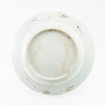 Plates 2 pcs and a dish China Qianlong (1736-95) porcelain.