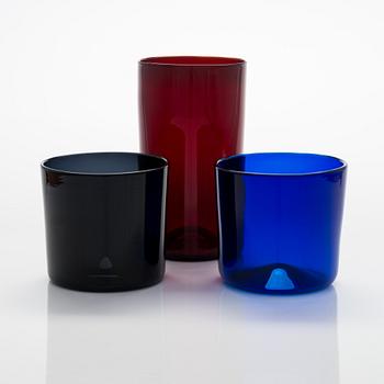 Kaj Franck, three 'KF 212' art glass 'Purnukka', signed  K. Franck Nuutajärvi , Notsjö -54, -55, -57.