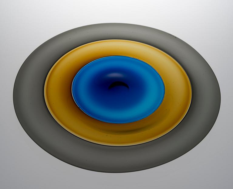JANNE RAHUNEN, GLASSKULPTUR. "Volume", sign. JR NJ 2014.