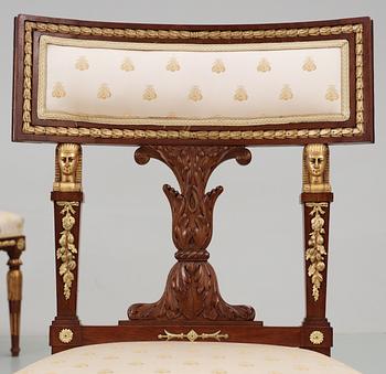 SALONGSMÖBEL OCH BORD, åtta delar. Sengustaviansk stil omkring år 1900.