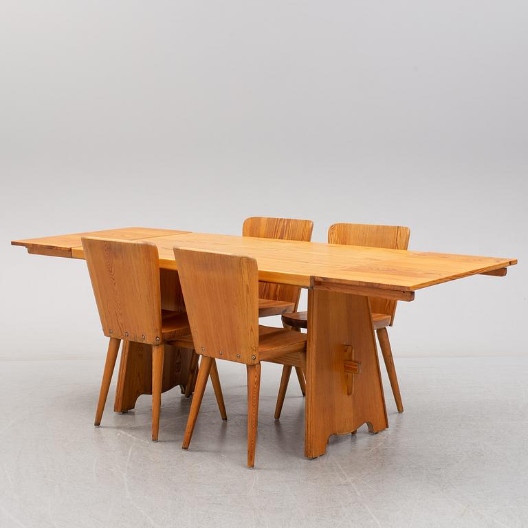 GÖRAN MALMVALL, A five piece 'modell 510' pinewood dining suite, for Karl Andersson och Söner, second.