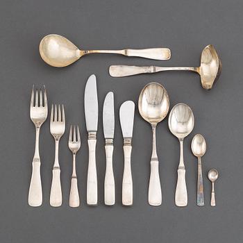 A swedish silver cutlery service, model 'Uppsala', Eric Löfman, MGAB.(71 pieces).