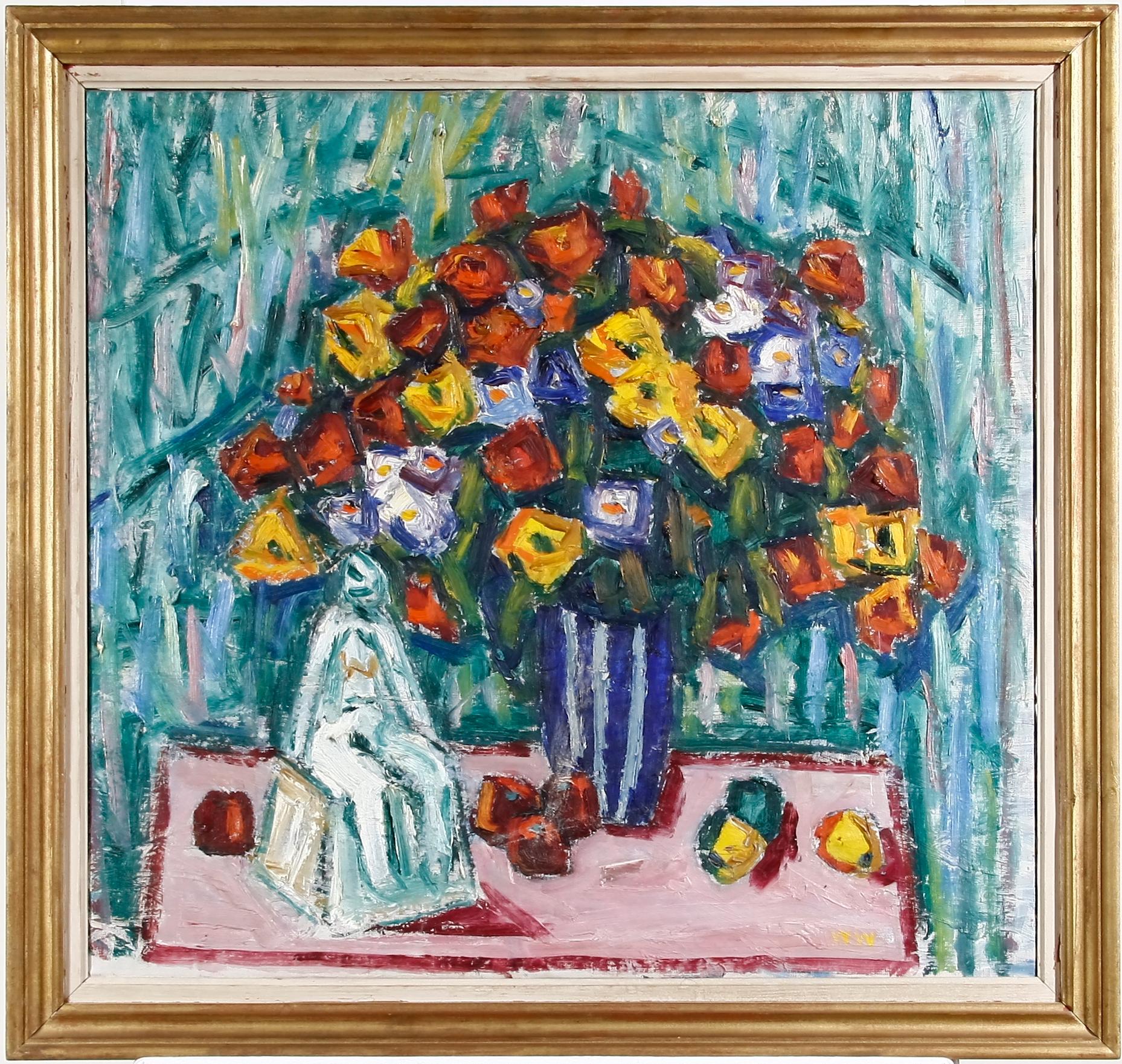 OKÄND KONSTNÄR, olja på duk, bär sign WW.