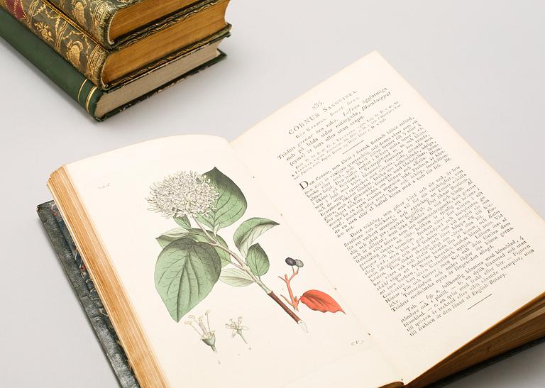 4 volumes of 'Svensk Botanik' ('Swedish Botany') by J. W. Palmstruch, 1803-1805.