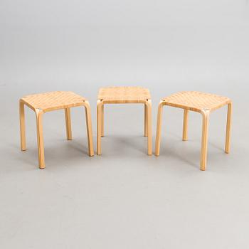 ALVAR AALTO, pallar, 3 st, modell Y61, Artek, 1900-talets slut.