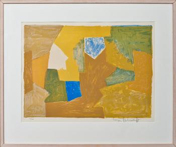 Serge Poliakoff, "Composition jaune, orange et verte".