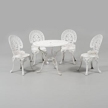 TRÄDGÅRDSMÖBLER, 5 delar, 1900-talets andra hälft.
