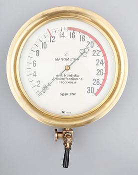 MANOMETER, AB Nordiska Armaturfabrikerna, Stockholm, 1900-talets första hälft.