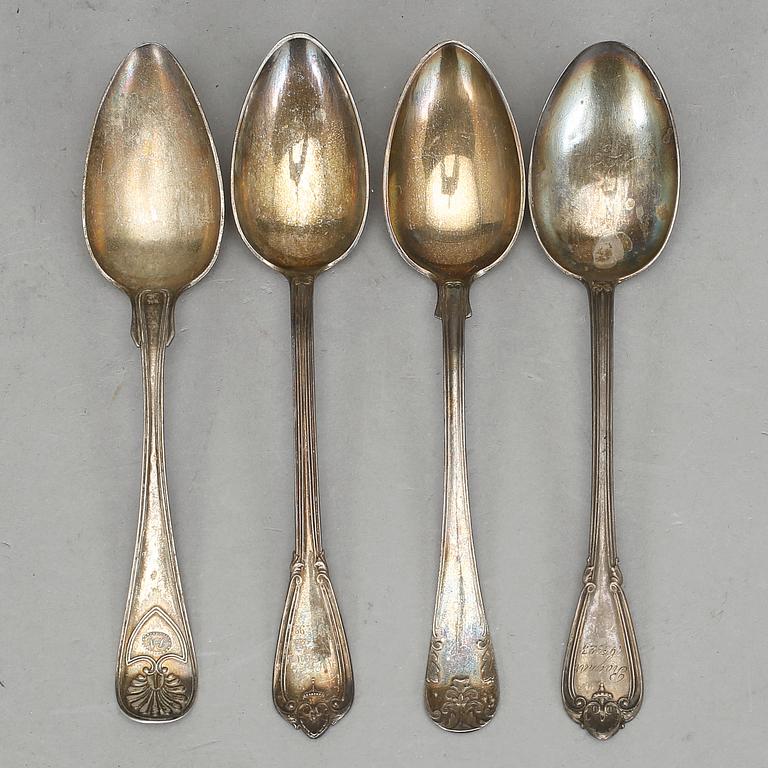 PARTI SILVER, 13 delar. Bl a GAB, Stockholm 1909. Vikt ca 627 gram. .