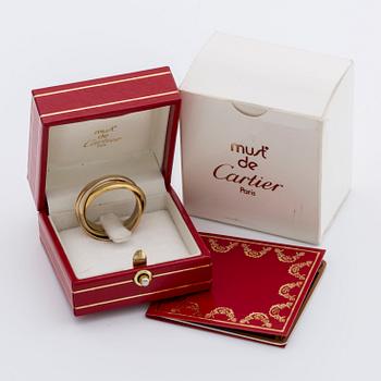 RING "Trinity" Must de Cartier, tri-coloured 18k gold, original case and certifikat.