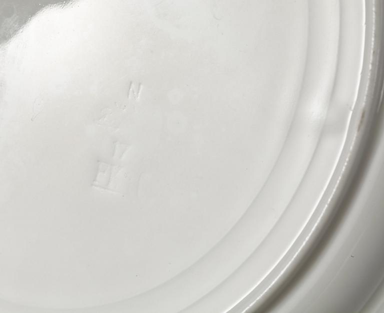 SERVISDELAR, 13 st, porslin, jugend, "Trollslända", Rörstrand, tidigt 1900-tal.