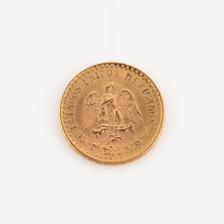 Gold coin Mexico, Two pesos, 1945.