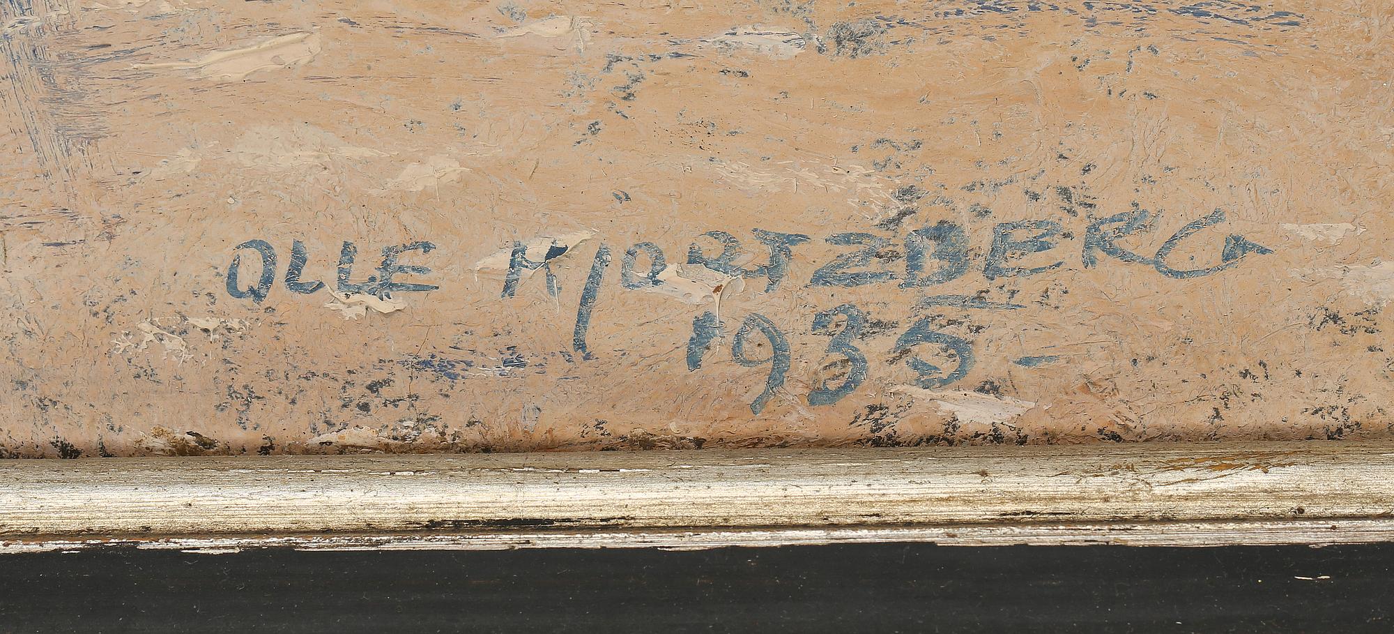 OLLE HJORTZBERG, olja på pappannå, signerad och daterad 1935.