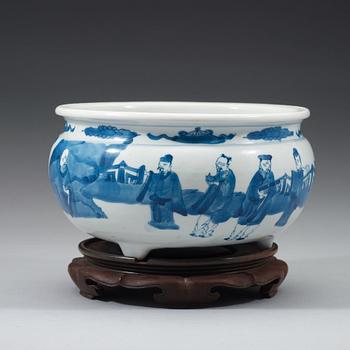 A blue and white censer, Qing dynasty, Kangxi (1662-1722).