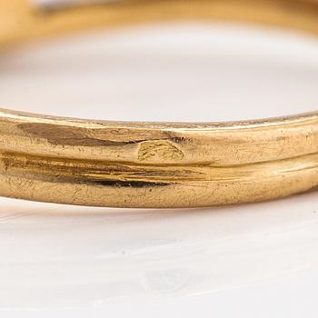 Sormus, 18K kultaa, timantteja n. 0.05 ct yht ja smaragdi.