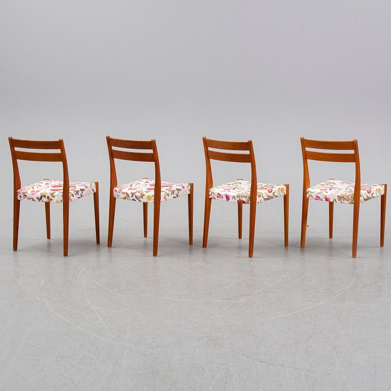 A teak dining table and four chairs, Svegards Markaryd, 1960s.