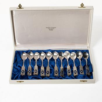 Coffee and mocha spoons, 12+6 pieces, silver, Alton Guldvaru Ab, Falköping, 1959–1967.