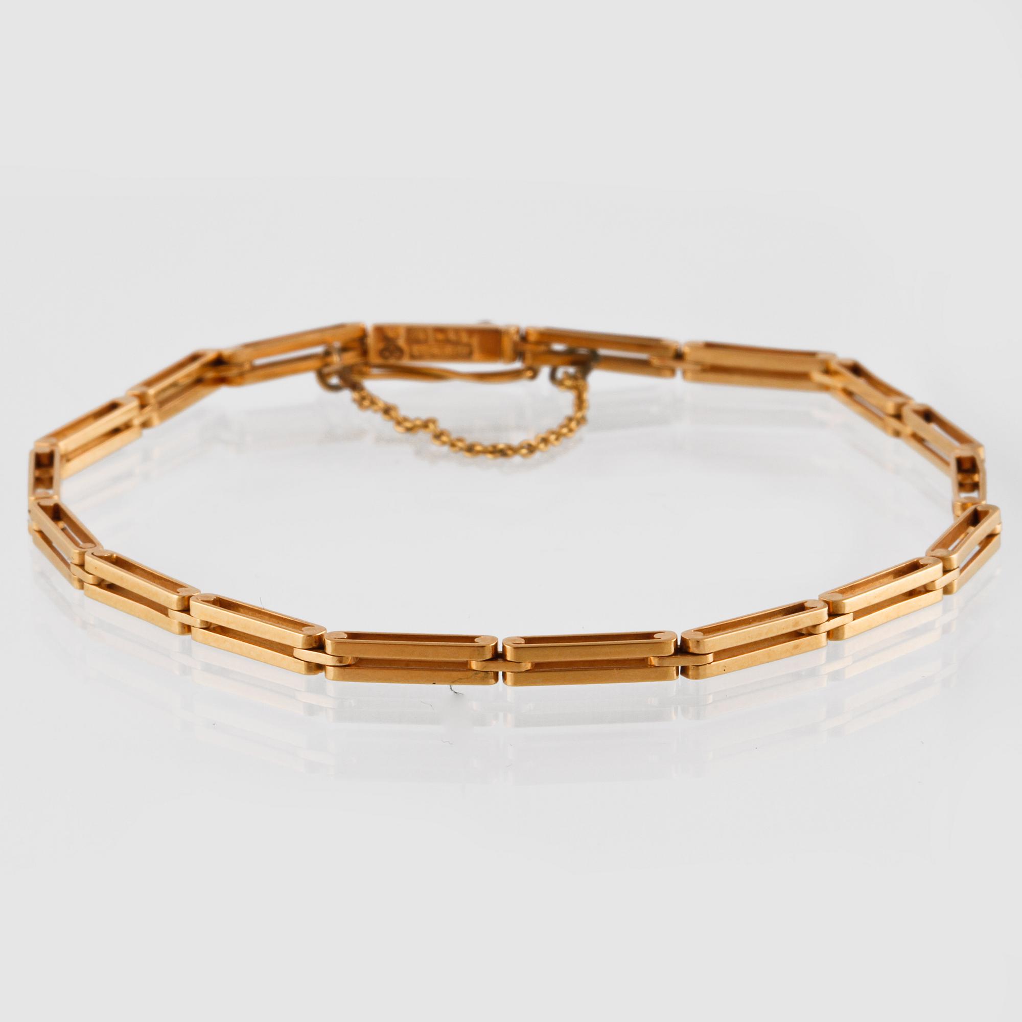 ARMBAND, 18K guld, Gustav Dahlgren & Co, Malmö, 1913. Vikt 6,4 gram.