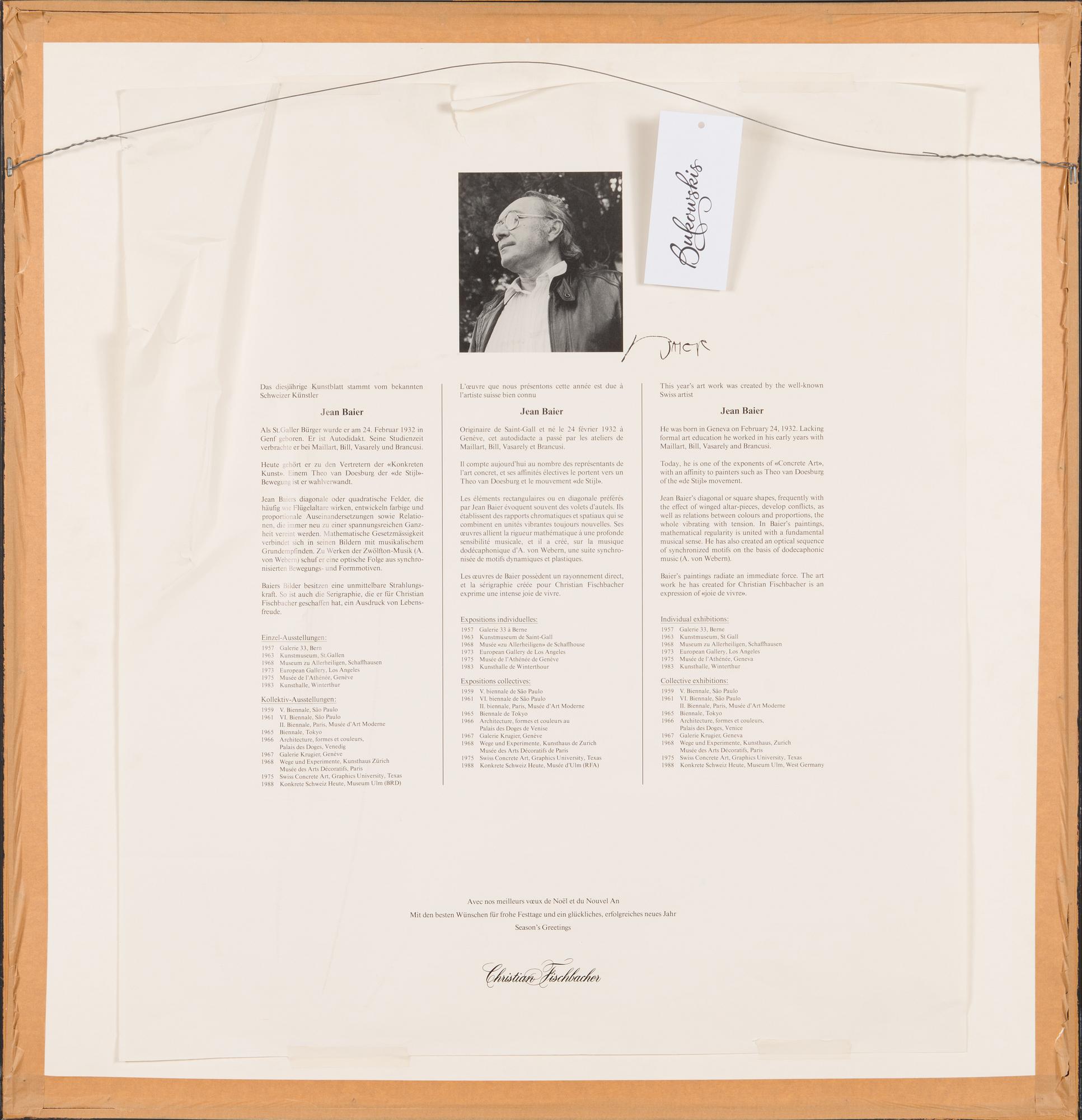 Jean Baier, silkscreen, signed and numbered 137/200.