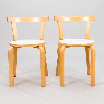 ALVAR AALTO, a set of six model 68 Chairs by Artek.