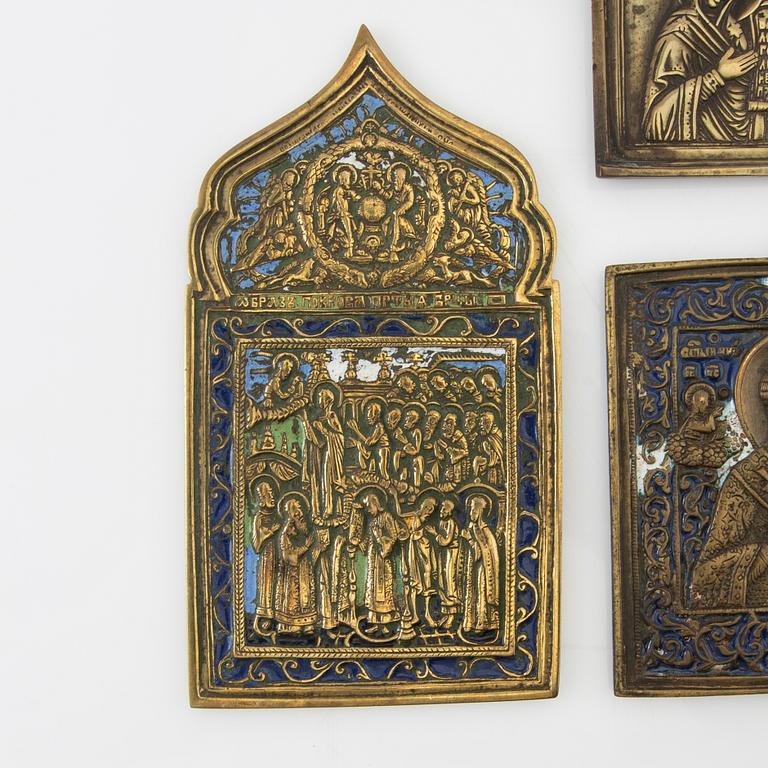 Travel icons 5 pcs Russia 18th/19th century.