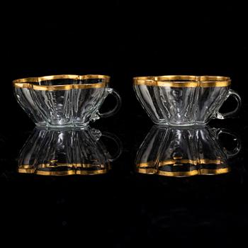 KONFEKTSKÅLAR med öra, nio stycken, 1700-tal.