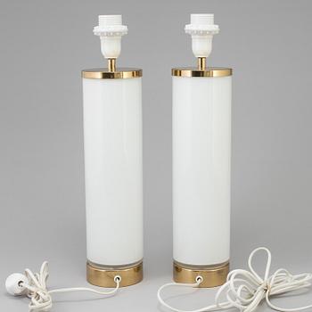 A pair of glass table lights from Bergboms, 1960's/70's.