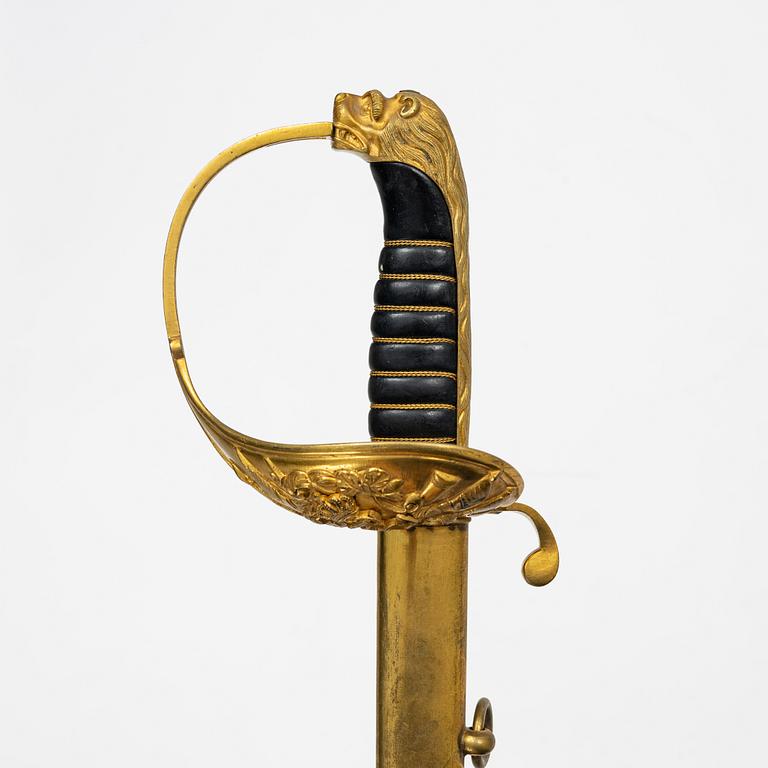 A Swedish Navy officer's sword with scabbard, second part of the 19th Century.