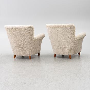 Swedish Modern, fåtöljer, ett par, 1940-tal.