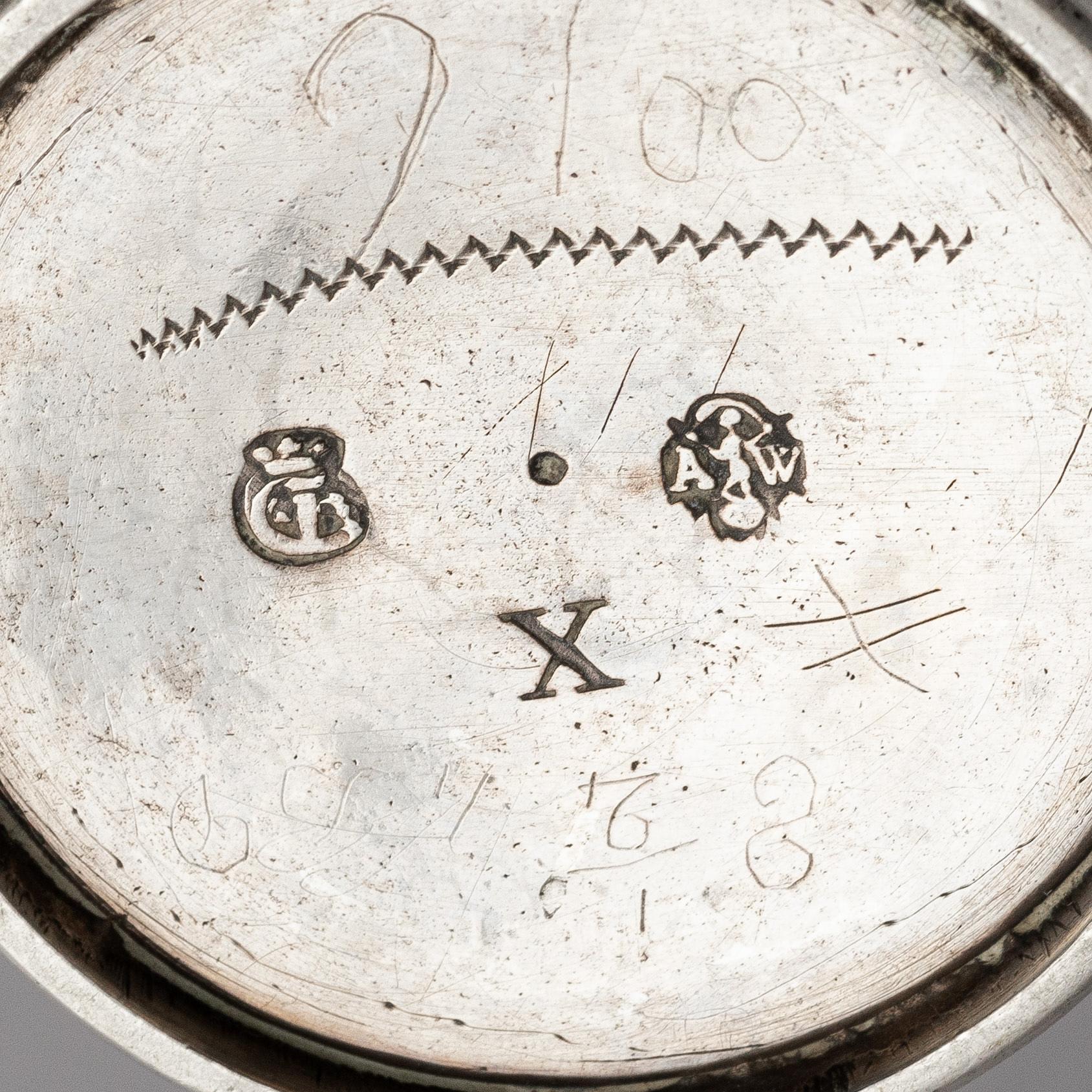 Abraham Wirgman, bägare, silver, Göteborg 1714. Senbarock.