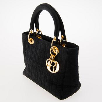 CHRISTIAN DIOR Lady Dior Handbag and Two Pairs of Tribal Earrings.