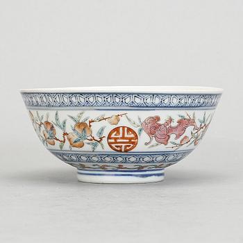 SKÅL, porslin, sen Qing dynasti, med Guangxus sex karaktärers märke.