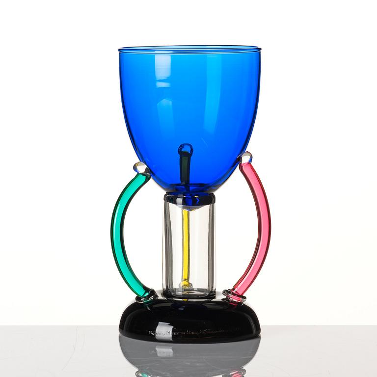 Ettore Sottsass, a Memphis glass goblet 'Deneb', Toso Vetri d'Arte, Italy, 1980s.
