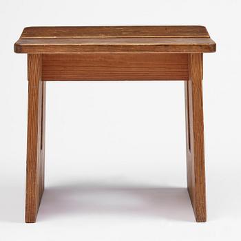 Axel Einar Hjorth, a "Skoga" stained pine stool, Nordiska Kompaniet, Sweden, 1930s.