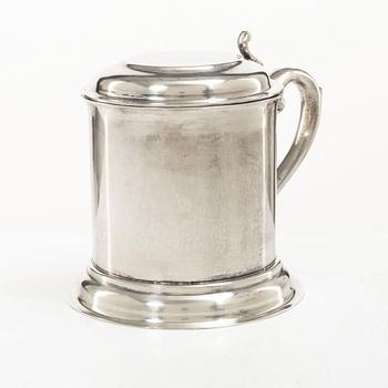 A Mexican sterling silver tankard, mark of Juventino Lopez Reyes, mid-20th century.