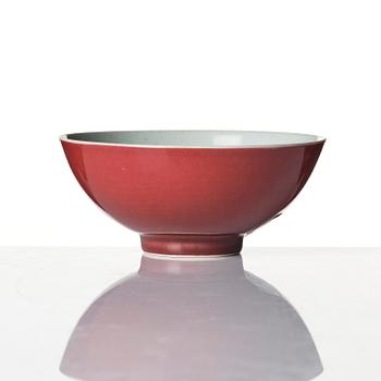 An copper-red glazed bowl, Qing dynasty, Yongzheng mark and of the period (1723-35).