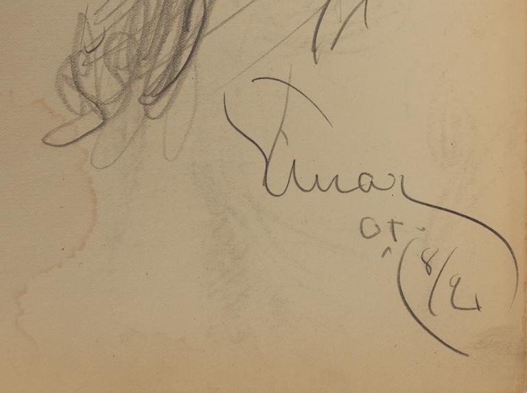 Einar Jolin, Stående samekvinna, Elegant dam i profil a tergo.