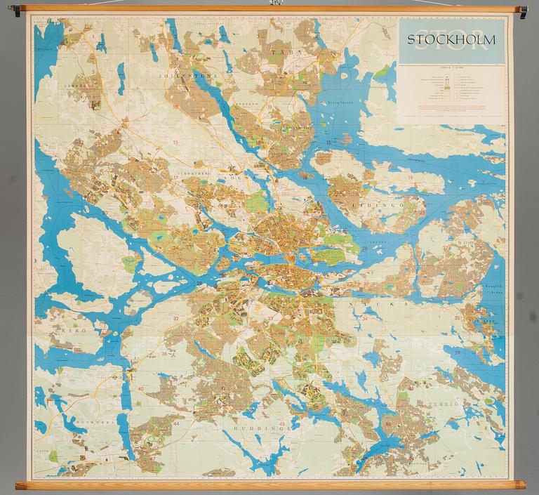 KARTA. "Storstockholm", Stockholm 1961.