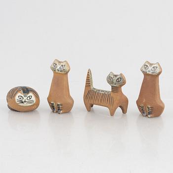 Lisa Larson, four cat figurines, Gustavsberg.