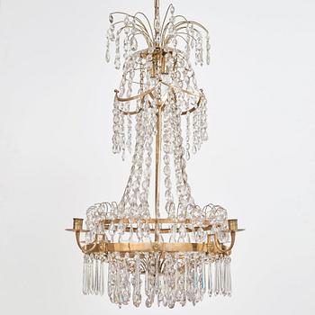 A late Gustavian seven-light chandelier, circa 1800.