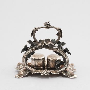 SKRIVSTÄLL, silver, svenska importstämplar, omkring år 1900.