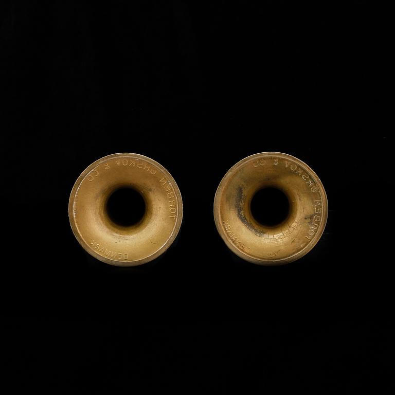 LJUSSTAKAR, ett par, mässing, Torben Orskov & Co, Danmark.