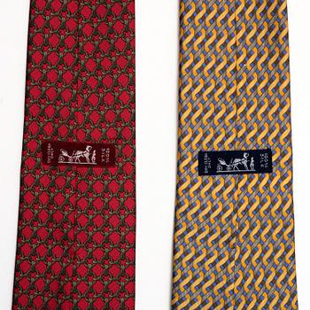Hermès, two silk ties.