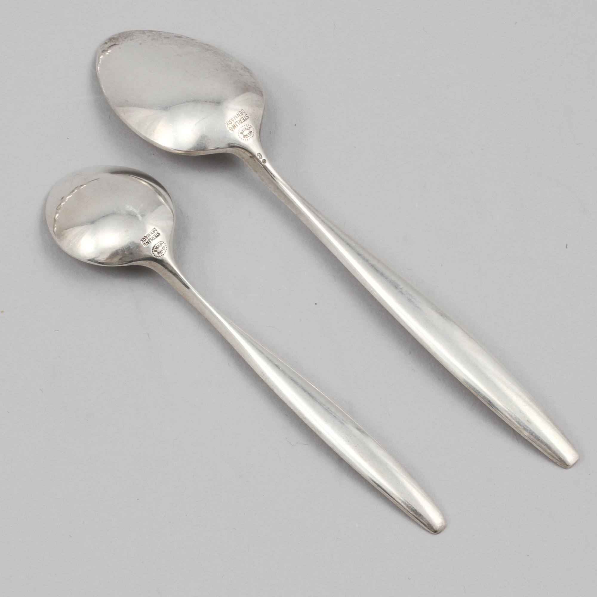 SKEDAR, 25 st, silver, Georg Jensen, Danmark, 1900-tal, vikt 288 g.