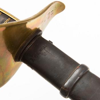 A Swedish cavalry sabre 1854 pattern with scabbard.