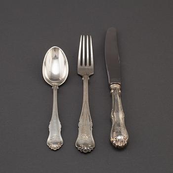 An 82 piece silver cutlery service by A. Dragsted, Copenhagen, Denmark, 1924-30.