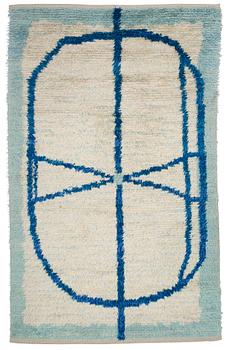 129. RUG. Knotted pile. 208,5 x 129,5 cm. Sweden around the 1950's-60's.