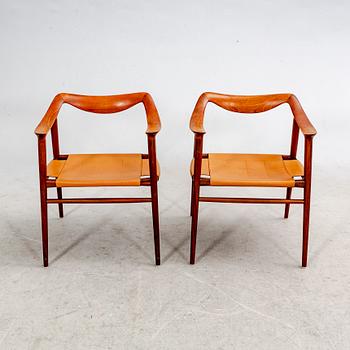 Rolf Rastad & Adolf Relling, a pair of teak and rattan "Bambi" easy chairs by Rastad & Relling, Norway 1950-60's.