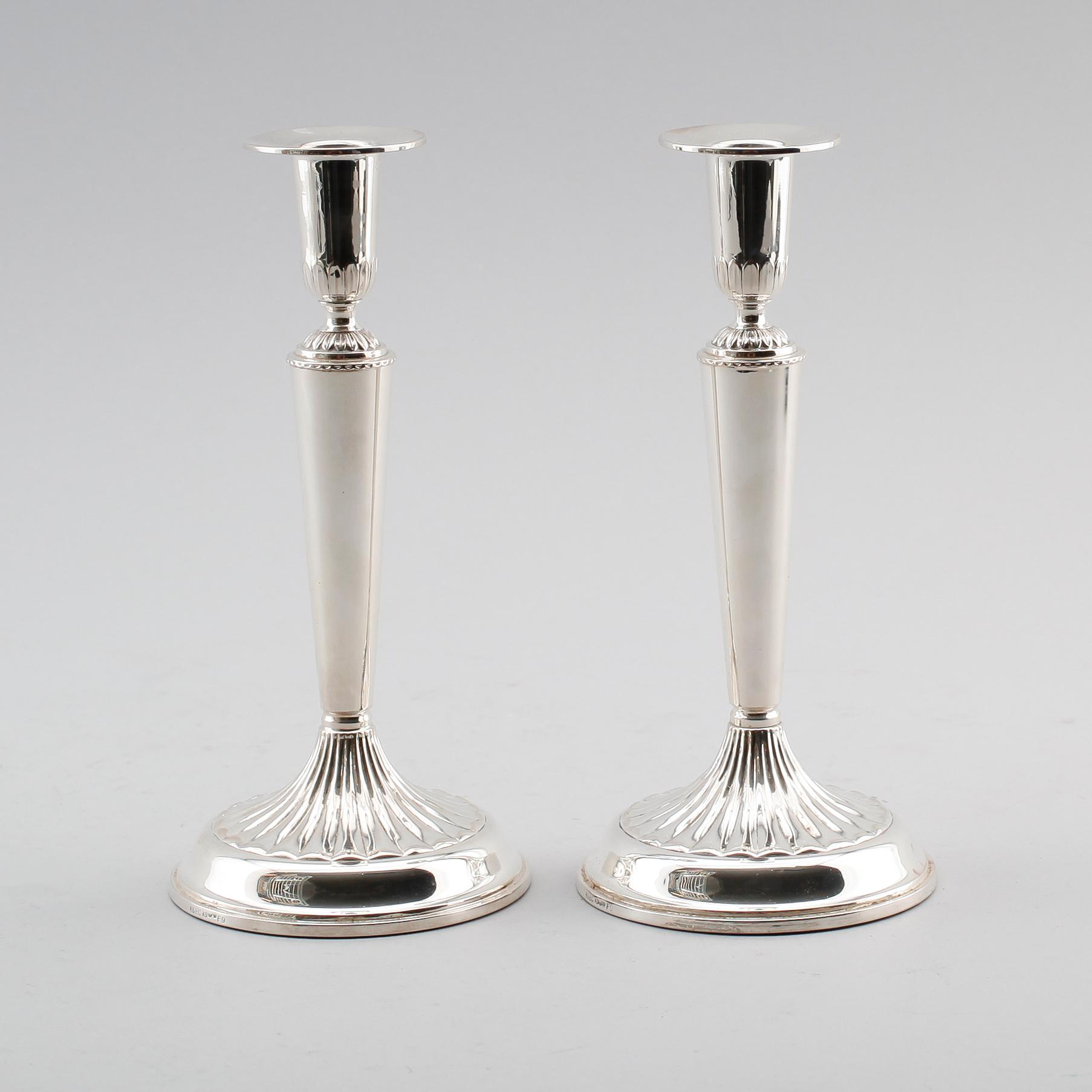 LJUSSTAKAR, 1 par, silver, K&EC, 1956.